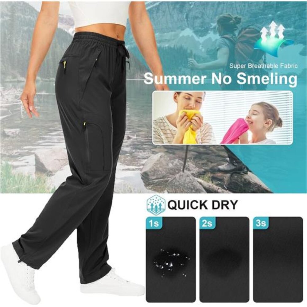 Women's Hiking Pants Quick Dry UPF 50 Camping Work Cargo Pants Zipper Pockets - Picture 3 of 6